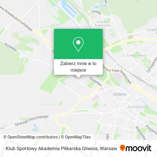 Mapa Klub Sportowy Akademia Piłkarska Gliwice