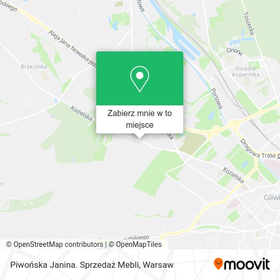 Mapa Piwońska Janina. Sprzedaż Mebli