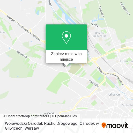 Mapa Wojewódzki Ośrodek Ruchu Drogowego. Ośrodek w Gliwicach