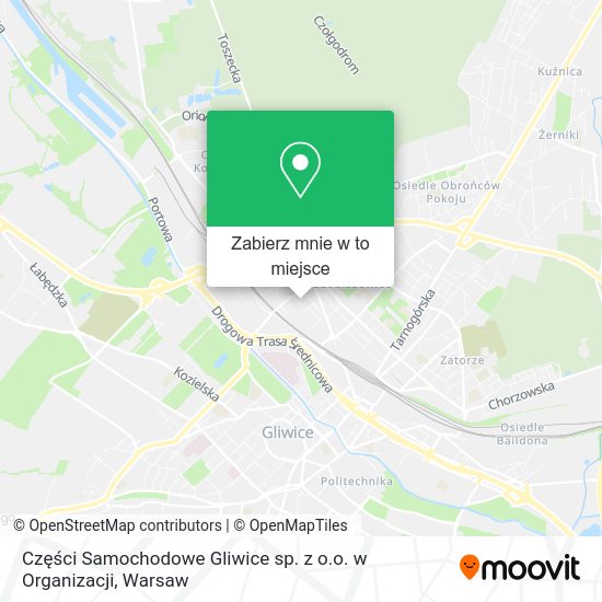 Mapa Części Samochodowe Gliwice sp. z o.o. w Organizacji