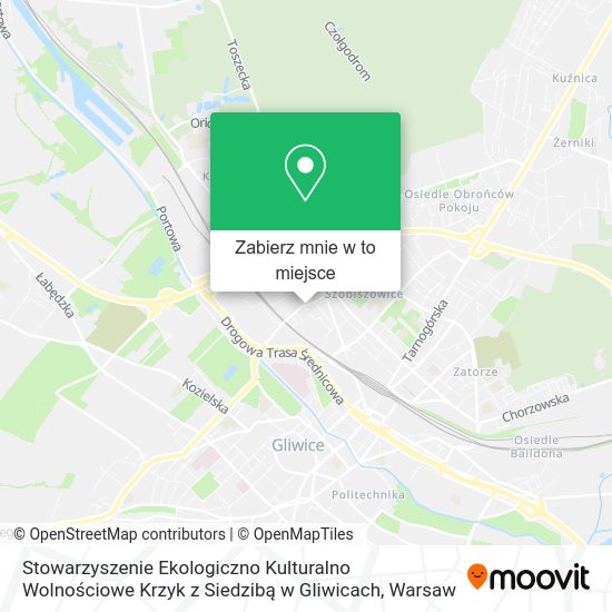 Mapa Stowarzyszenie Ekologiczno Kulturalno Wolnościowe Krzyk z Siedzibą w Gliwicach