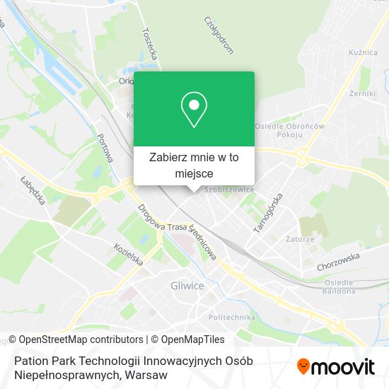 Mapa Pation Park Technologii Innowacyjnych Osób Niepełnosprawnych