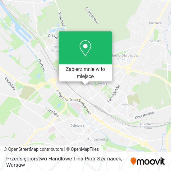 Mapa Przedsiębiorstwo Handlowe Tina Piotr Szymacek