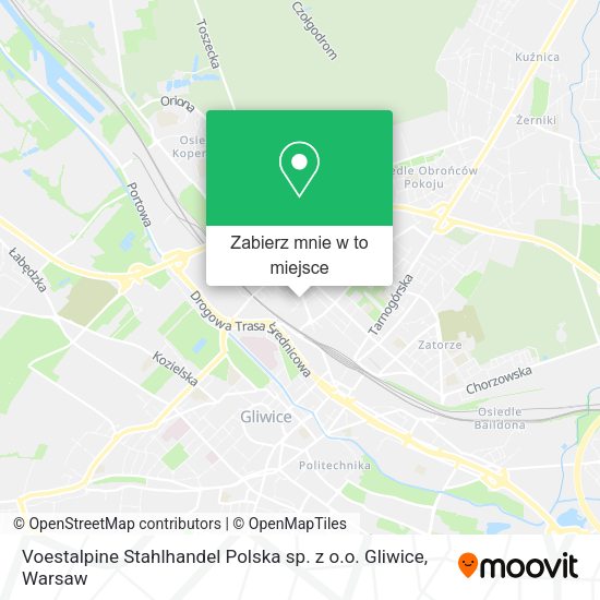 Mapa Voestalpine Stahlhandel Polska sp. z o.o. Gliwice