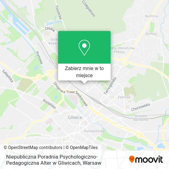 Mapa Niepubliczna Poradnia Psychologiczno-Pedagogiczna Alter w Gliwicach