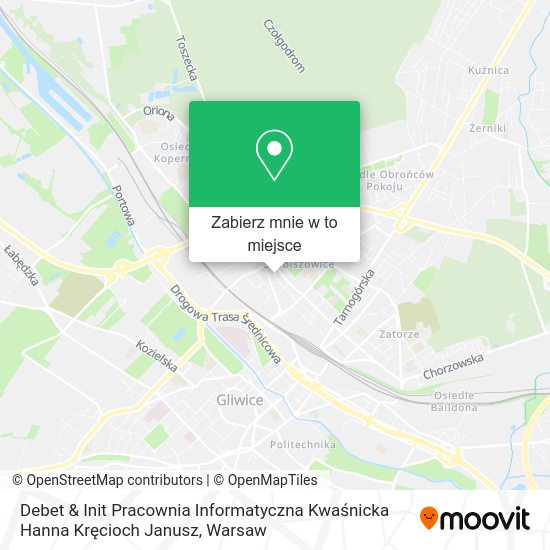 Mapa Debet & Init Pracownia Informatyczna Kwaśnicka Hanna Kręcioch Janusz