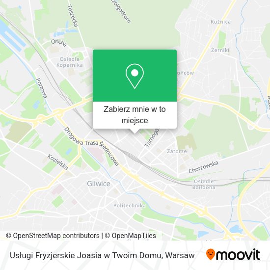 Mapa Usługi Fryzjerskie Joasia w Twoim Domu