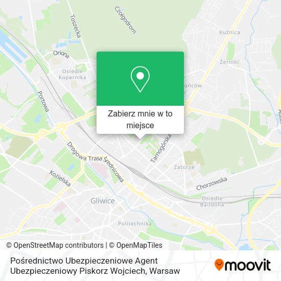 Mapa Pośrednictwo Ubezpieczeniowe Agent Ubezpieczeniowy Piskorz Wojciech