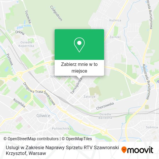 Mapa Uslugi w Zakresie Naprawy Sprzetu RTV Szawronski Krzysztof