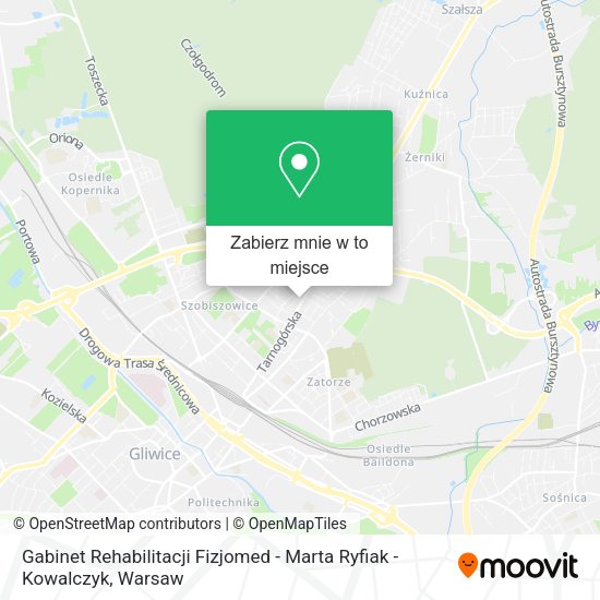 Mapa Gabinet Rehabilitacji Fizjomed - Marta Ryfiak - Kowalczyk