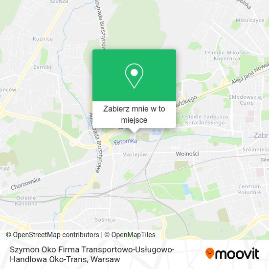 Mapa Szymon Oko Firma Transportowo-Usługowo-Handlowa Oko-Trans