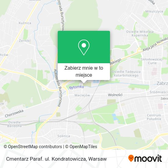 Mapa Cmentarz Paraf. ul. Kondratowicza