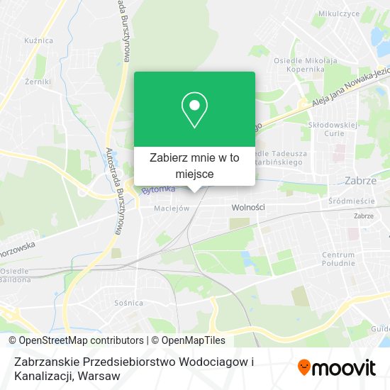 Mapa Zabrzanskie Przedsiebiorstwo Wodociagow i Kanalizacji