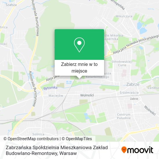 Mapa Zabrzańska Spółdzielnia Mieszkaniowa Zakład Budowlano-Remontowy