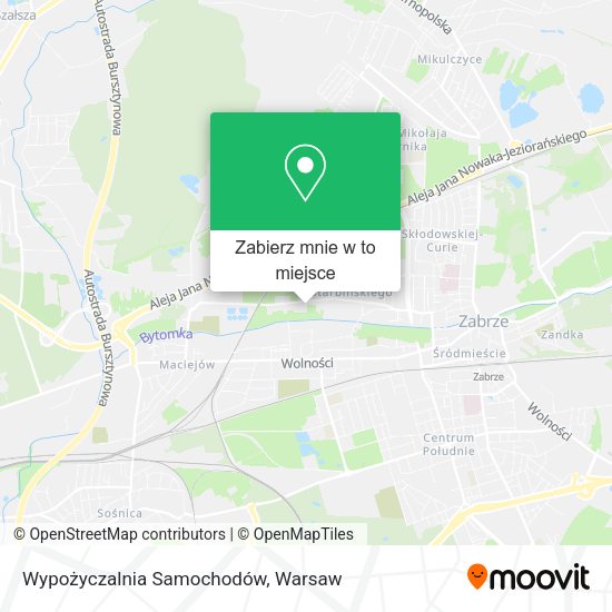 Mapa Wypożyczalnia Samochodów