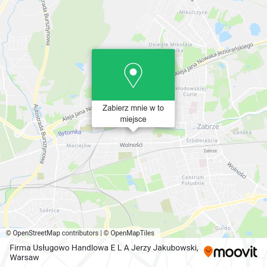 Mapa Firma Usługowo Handlowa E L A Jerzy Jakubowski