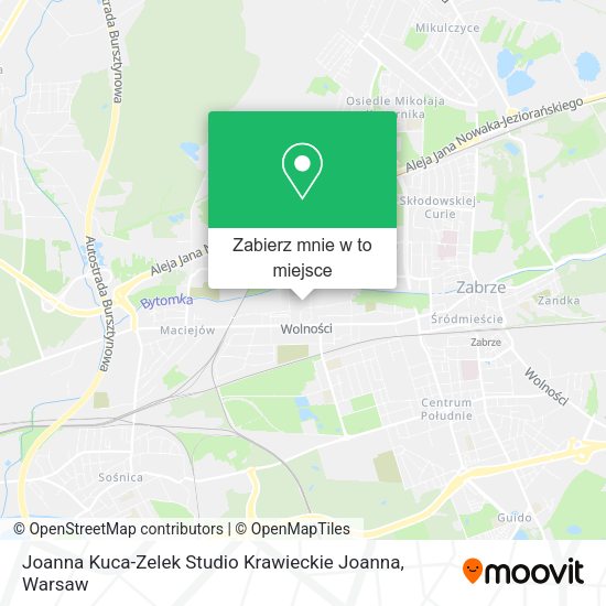 Mapa Joanna Kuca-Zelek Studio Krawieckie Joanna