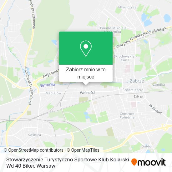 Mapa Stowarzyszenie Turystyczno Sportowe Klub Kolarski Wd 40 Biker