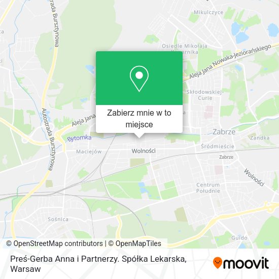 Mapa Preś-Gerba Anna i Partnerzy. Spółka Lekarska