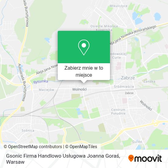 Mapa Gsonic Firma Handlowo Usługowa Joanna Goraś