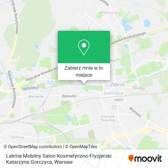 Mapa Lalima Mobilny Salon Kosmetyczno-Fryzjerski Katarzyna Gorczyca