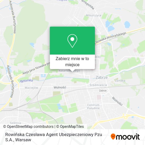 Mapa Rowińska Czesława Agent Ubezpieczeniowy Pzu S.A.