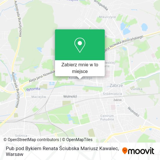 Mapa Pub pod Bykiem Renata Ściubska Mariusz Kawalec