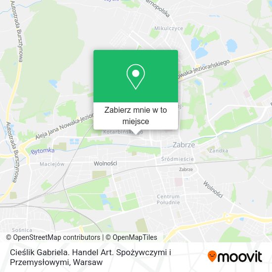 Mapa Cieślik Gabriela. Handel Art. Spożywczymi i Przemysłowymi