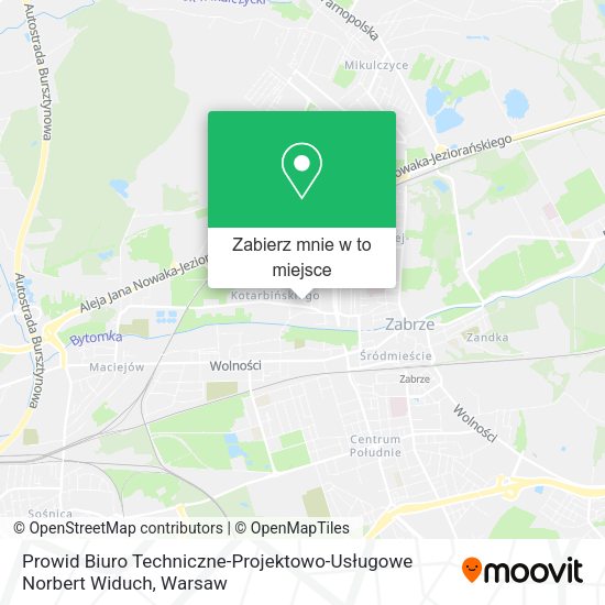 Mapa Prowid Biuro Techniczne-Projektowo-Usługowe Norbert Widuch