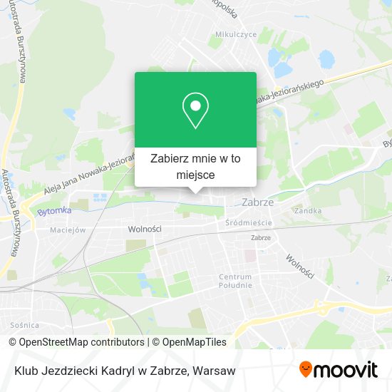 Mapa Klub Jezdziecki Kadryl w Zabrze