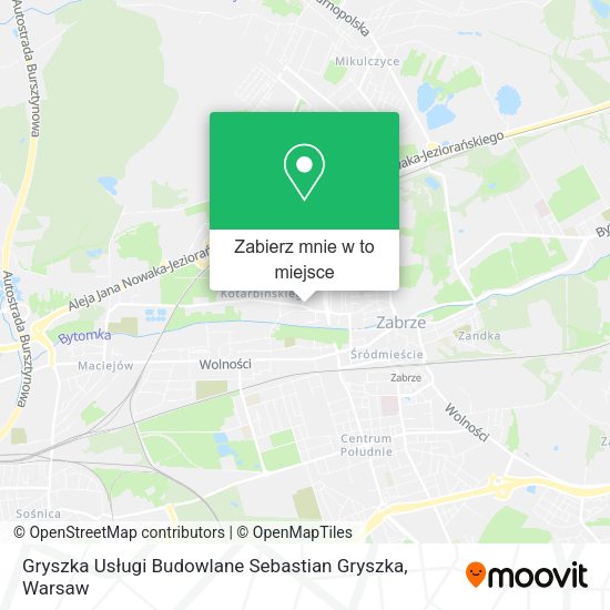 Mapa Gryszka Usługi Budowlane Sebastian Gryszka