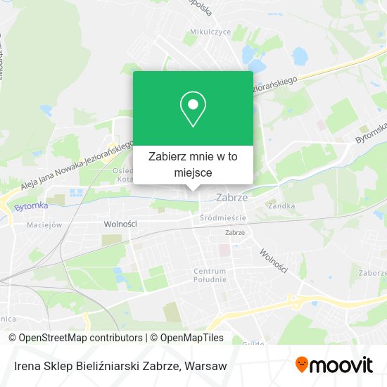 Mapa Irena Sklep Bieliźniarski Zabrze