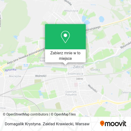 Mapa Domagalik Krystyna. Zakład Krawiecki