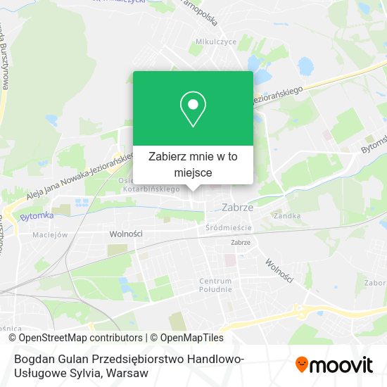 Mapa Bogdan Gulan Przedsiębiorstwo Handlowo-Usługowe Sylvia