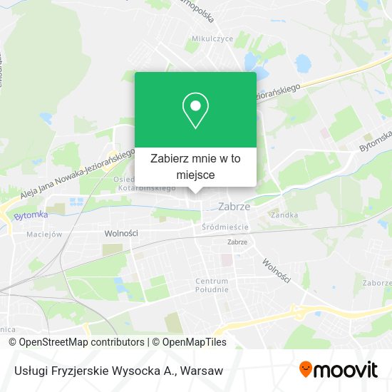 Mapa Usługi Fryzjerskie Wysocka A.