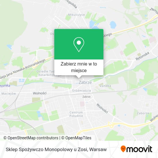 Mapa Sklep Spożywczo Monopolowy u Zosi