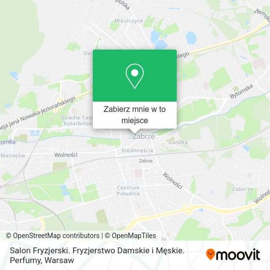 Mapa Salon Fryzjerski. Fryzjerstwo Damskie i Męskie. Perfumy