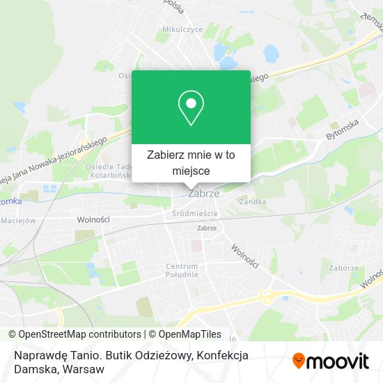 Mapa Naprawdę Tanio. Butik Odzieżowy, Konfekcja Damska