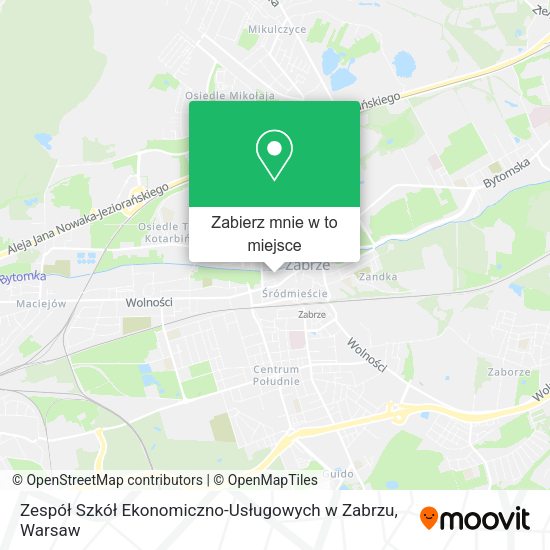 Mapa Zespół Szkół Ekonomiczno-Usługowych w Zabrzu