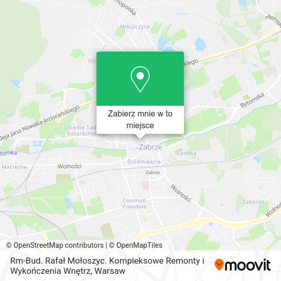 Mapa Rm-Bud. Rafał Mołoszyc. Kompleksowe Remonty i Wykończenia Wnętrz