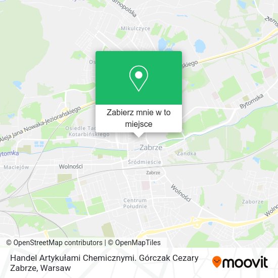 Mapa Handel Artykułami Chemicznymi. Górczak Cezary Zabrze