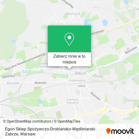 Mapa Egon Sklep Spożywczo-Drobiarsko-Wędliniarski Zabrze