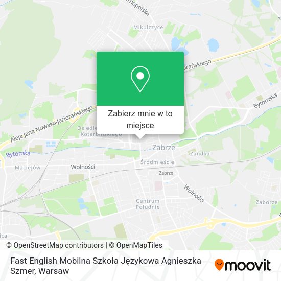 Mapa Fast English Mobilna Szkoła Językowa Agnieszka Szmer