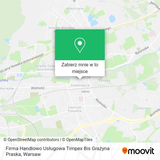 Mapa Firma Handlowo Usługowa Timpex Bis Grażyna Praska