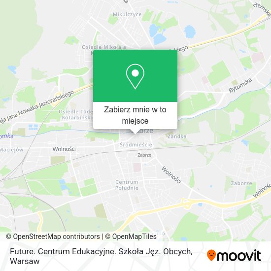 Mapa Future. Centrum Edukacyjne. Szkoła Jęz. Obcych