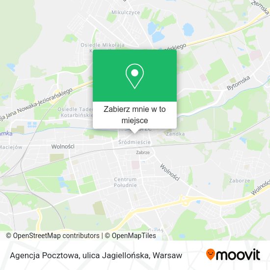 Mapa Agencja Pocztowa, ulica Jagiellońska