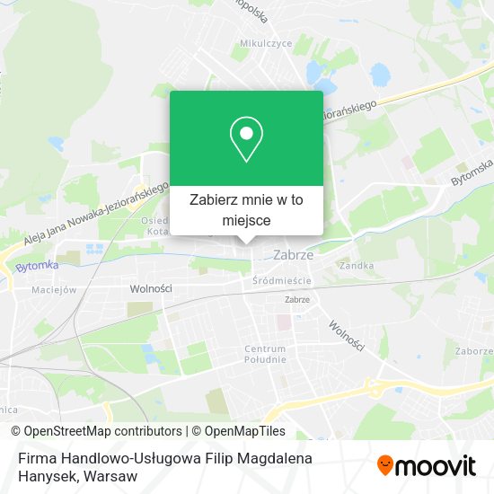 Mapa Firma Handlowo-Usługowa Filip Magdalena Hanysek