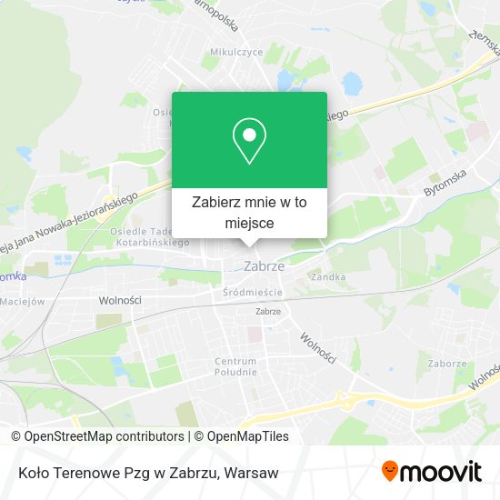 Mapa Koło Terenowe Pzg w Zabrzu