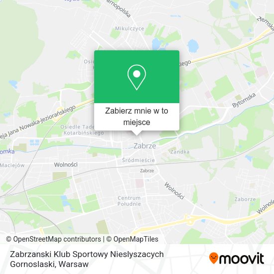 Mapa Zabrzanski Klub Sportowy Nieslyszacych Gornoslaski