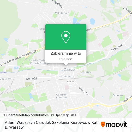 Mapa Adam Waszczyn Ośrodek Szkolenia Kierowców Kat. B